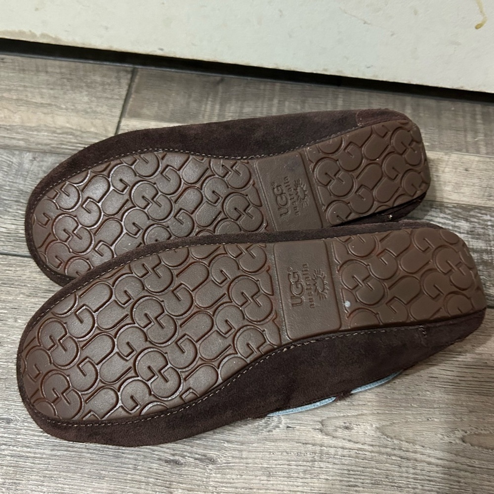 UGG Dakota Dark Brown‎ & blue laces Suede Moccasin Slippers - Picture 9 of 9